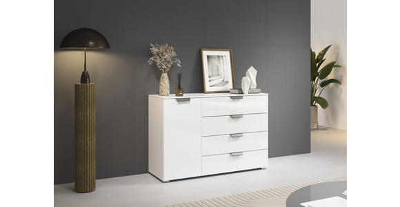 KOMMODE  in 120/81/42 cm  - Dunkelgrau/Weiß, Design, Glas/Holzwerkstoff (120/81/42cm) - Carryhome