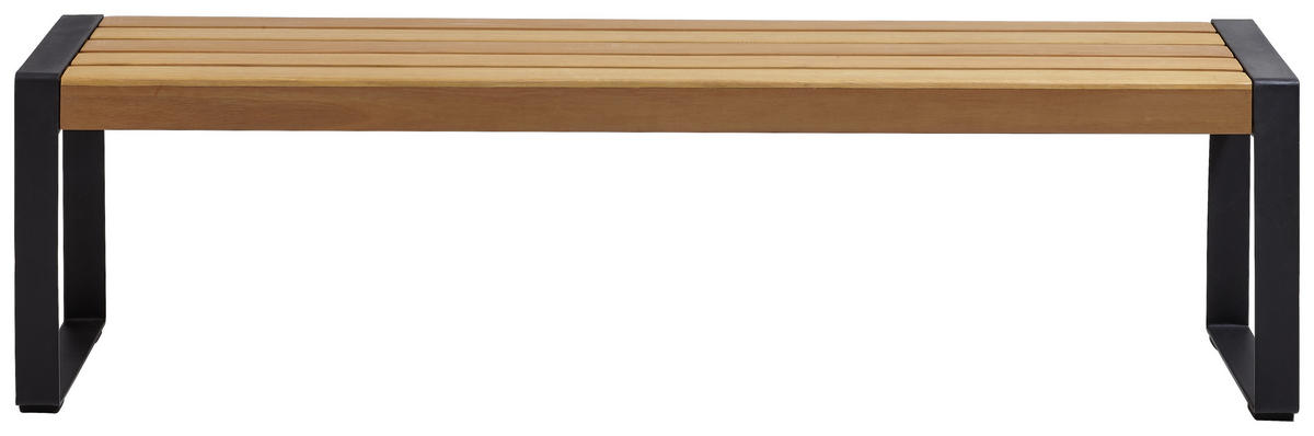GARTENBANK 170/45/41 cm Eukalyptusholz  Stahl  - Schwarz/Teakfarben, LIFESTYLE, Holz/Metall (170/45/41cm) - Ambia Garden