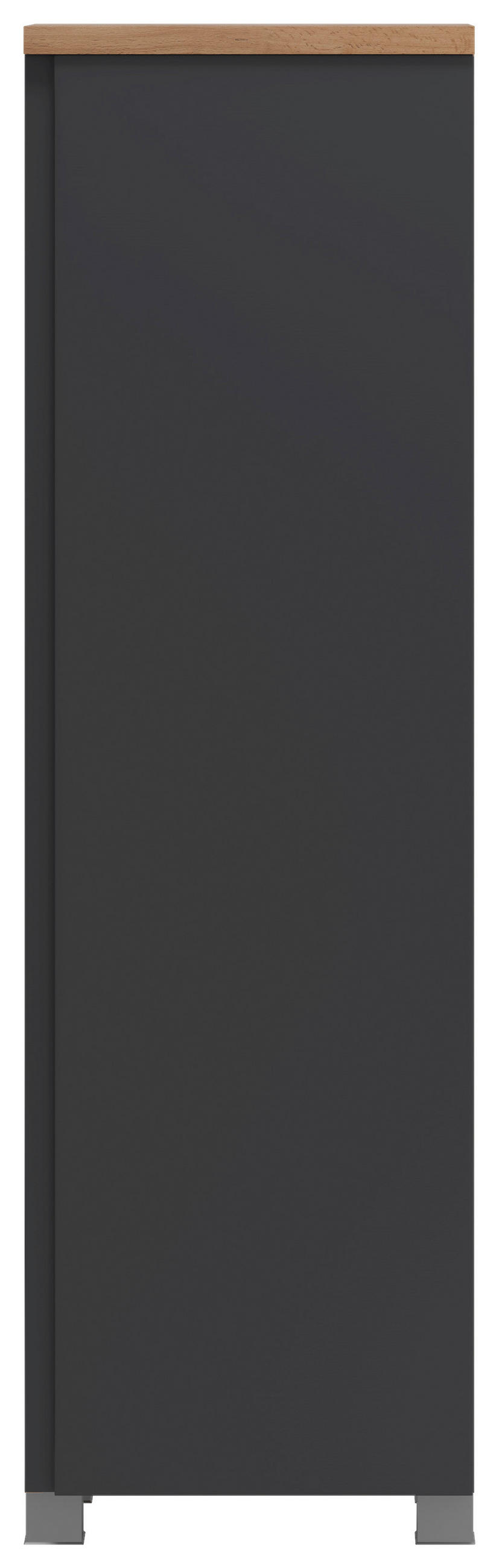 MIDISCHRANK 40/130/35 cm  - Eiche Wotan/Silberfarben, Modern, Holzwerkstoff/Kunststoff (40/130/35cm) - Held