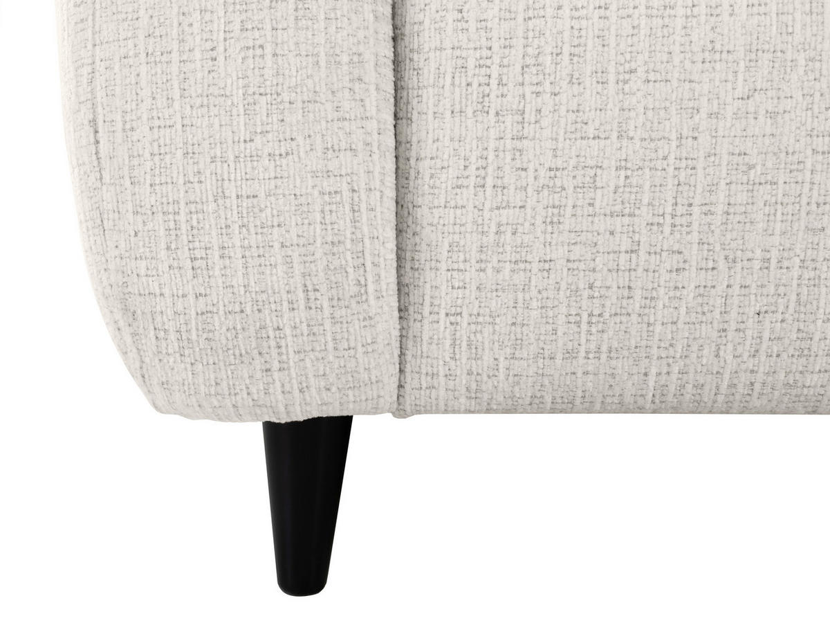 2,5-SITZER Flachgewebe Perlmutt  - Perlmutt/Schwarz, Design, Holz/Textil (209/88/101cm) - Lomoco
