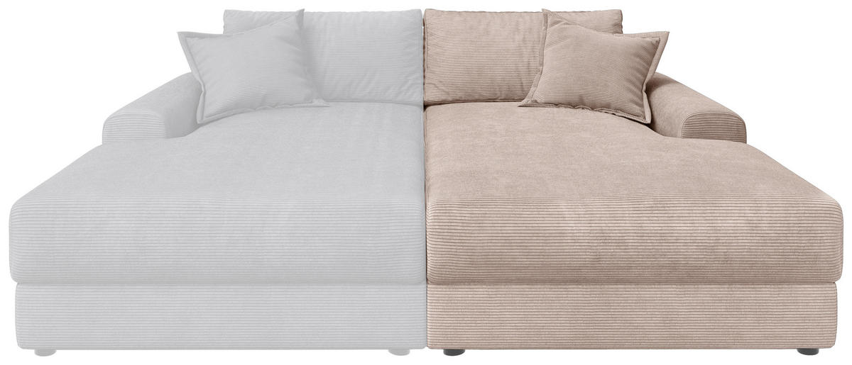 BIGSOFA Cord Rosa  - Schwarz/Rosa, MODERN, Kunststoff/Textil (117/93/190cm) - Carryhome