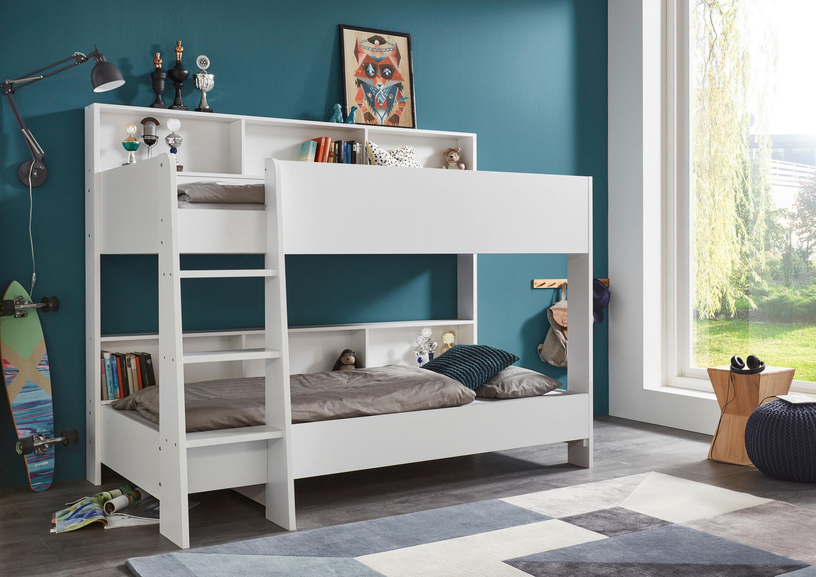 ETAGENBETT - Weiß, Basics, Holzwerkstoff (90/200cm) - Boxxx
