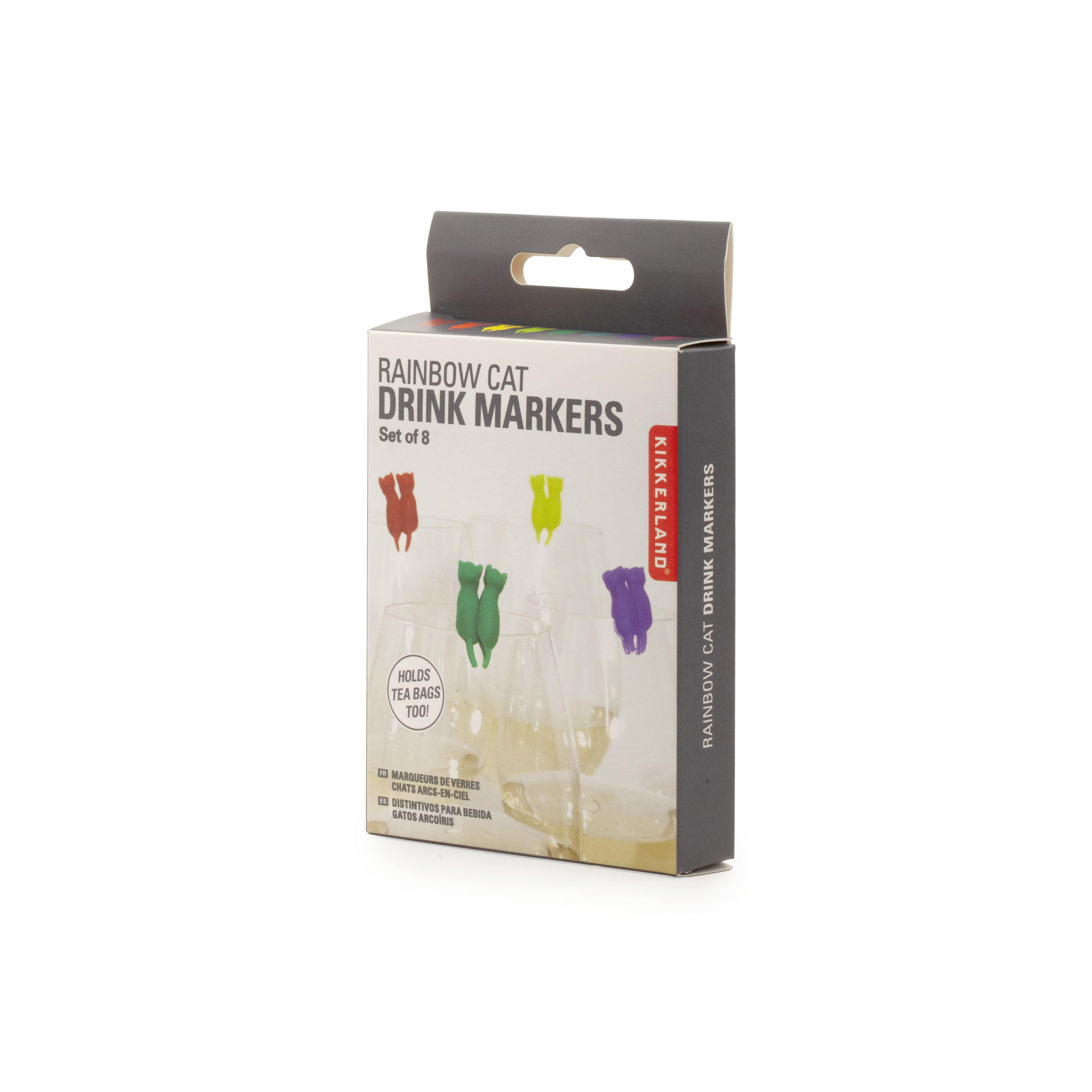 SADA ZNAČIEK NA POHÁRE - viacfarebná, Basics, plast (2/13/8cm) - Kikkerland