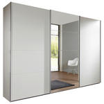 SCHWEBETÜRENSCHRANK 270/210/65 cm 3-türig Weiß  - Alufarben/Weiß, Design, Glas/Holzwerkstoff (270/210/65cm) - Carryhome