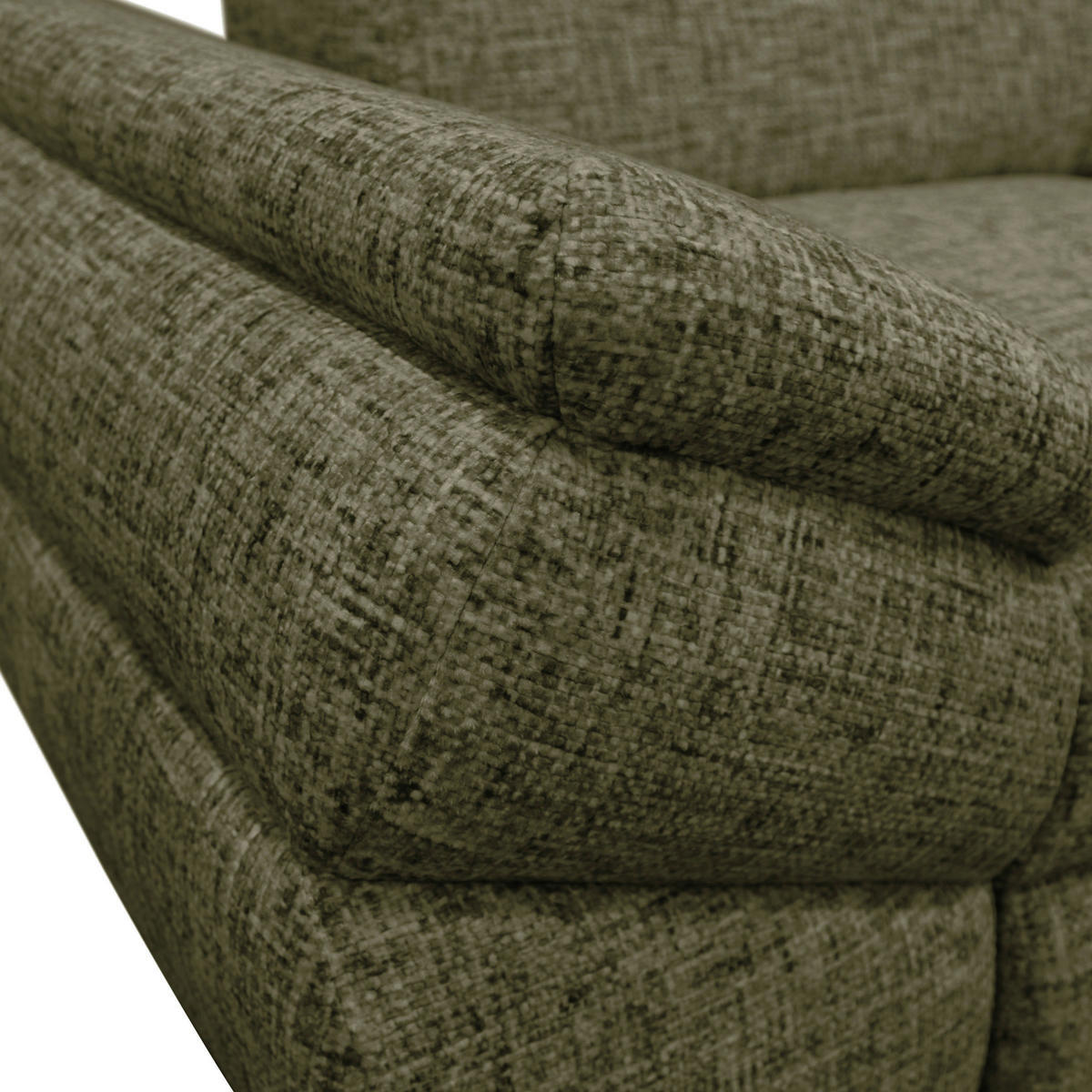 ECKSOFA in Struktur, Plüsch Grün  - Schwarz/Grün, Design, Textil/Metall (274/201cm) - MID.YOU