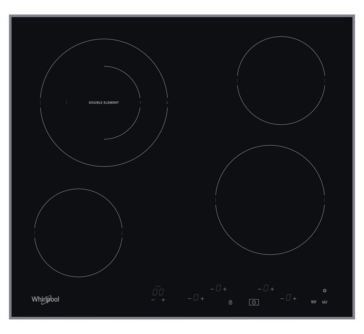 ÜVEGKERÁMIA FŐZŐLAP - fekete, Üveg (59cm) - Whirlpool