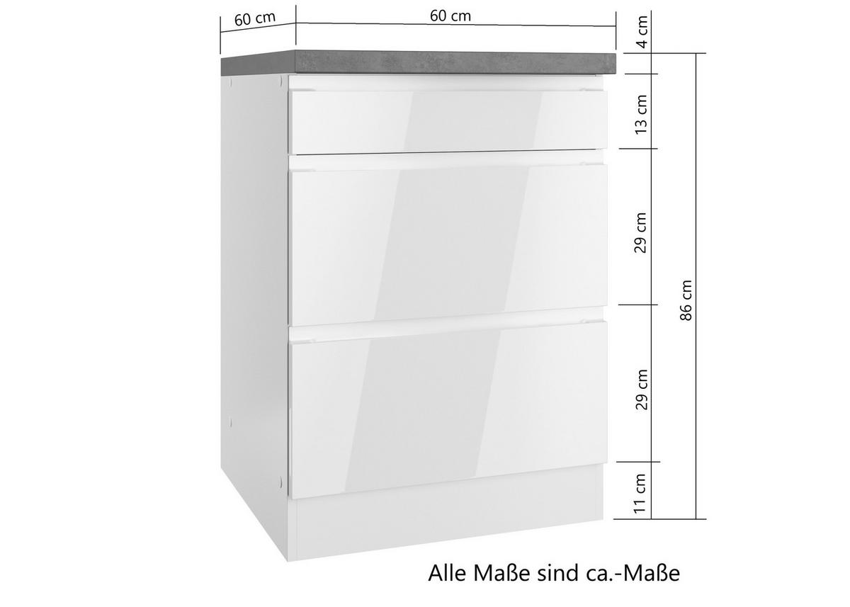 KOCHFELDUMBAUSCHRANK 60/86/60 cm  in Weiß, Eiche Wotan, Weiß Hochglanz  - Weiß Hochglanz/Eiche Wotan, LIFESTYLE, Holzwerkstoff (60/86/60cm) - Held