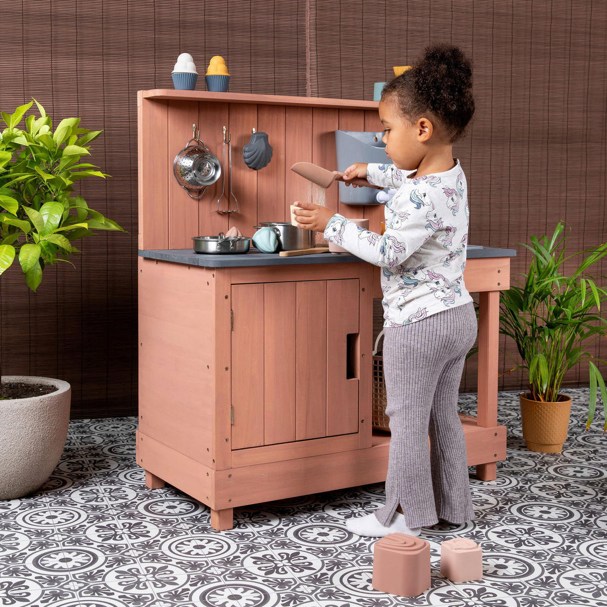 MATSCHKÜCHE Holz Altrosa  - Altrosa, Basics, Holz (80/40/90cm) - MUDDY BUDDY