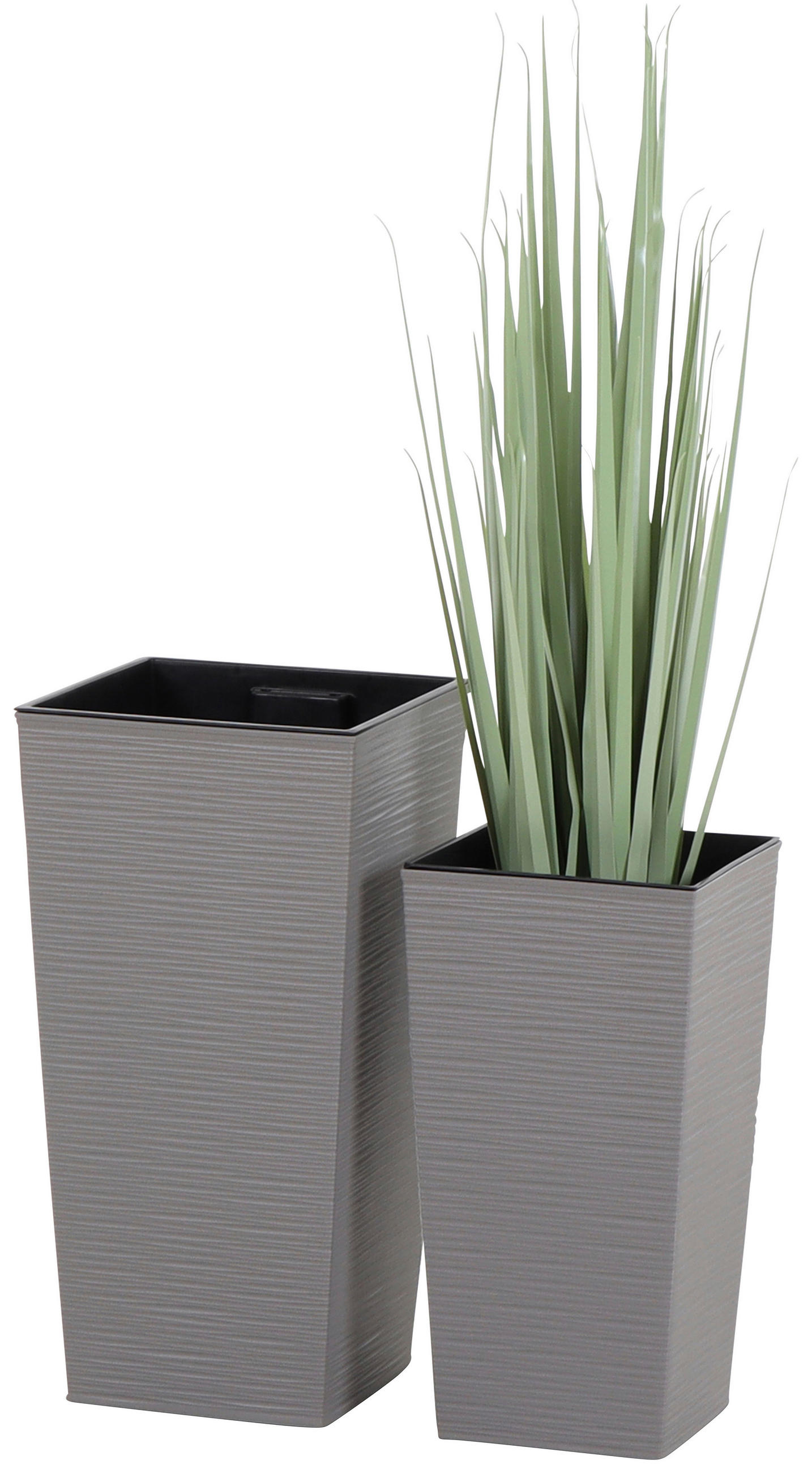 ÜBERTOPF-SET  - Grau, Basics, Kunststoff - Siena Garden