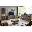 SIDEBOARD Grau, Eiche Artisan  160/83,8/40,4 cm  - Schwarz/Eiche Artisan, KONVENTIONELL, Holzwerkstoff/Metall (160/83,8/40,4cm) - Hom`in