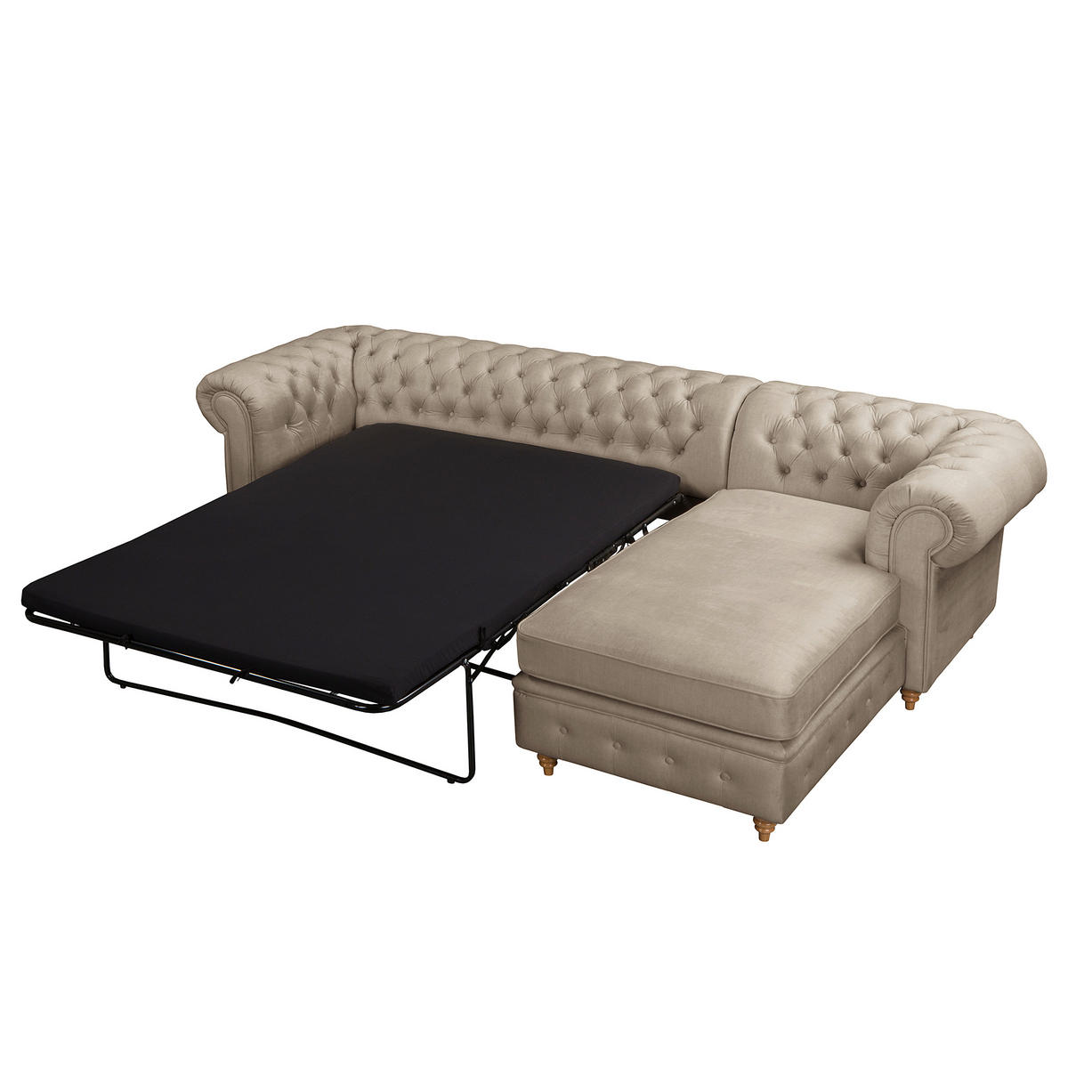 ECKSOFA Laura in Mikrofaser Taupe  284/182 cm  - Taupe/Creme, Design, Holz/Textil (284/182cm) - P & B