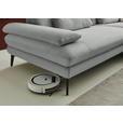 ECKSOFA  in Chenille, Flachgewebe Grau  284/180 cm  - Schwarz/Grau, Design, Textil/Metall (284/180cm) - Dieter Knoll