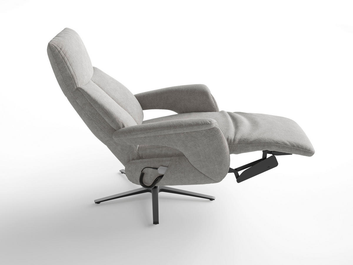 RELAXSESSEL Textil Grau  - Schwarz/Grau, Basics, Textil/Metall (75/110/85cm) - Sit & More