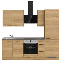 KÜCHENBLOCK 240 cm   in Eichefarben, Schieferfarben  - Schieferfarben/Eichefarben, MODERN, Holzwerkstoff/Metall (240cm) - Nobilia
