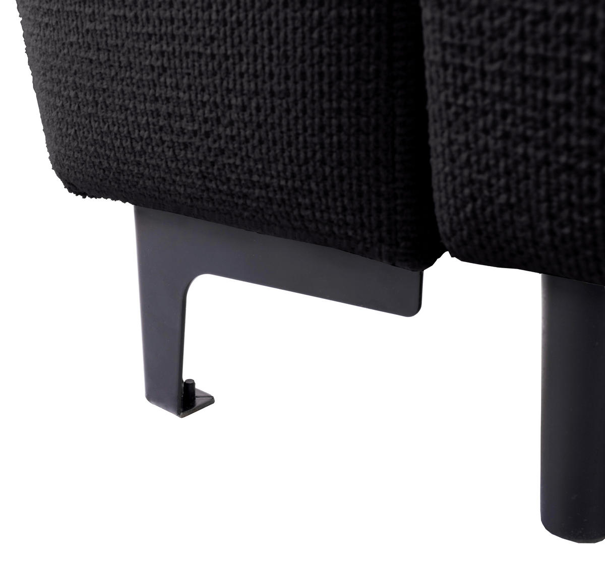 ECKSOFA Moli Schwarz Mikrofaser  - Schwarz, Design, Textil/Metall (236/148cm) - MID.YOU