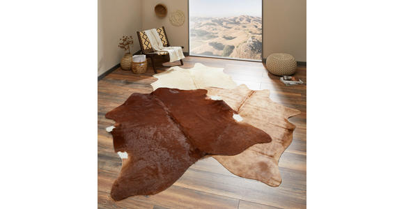 RINDERFELL Brasil  - Beige/Schwarz, Trend, Leder/Fell (2-3qm) - Linea Natura