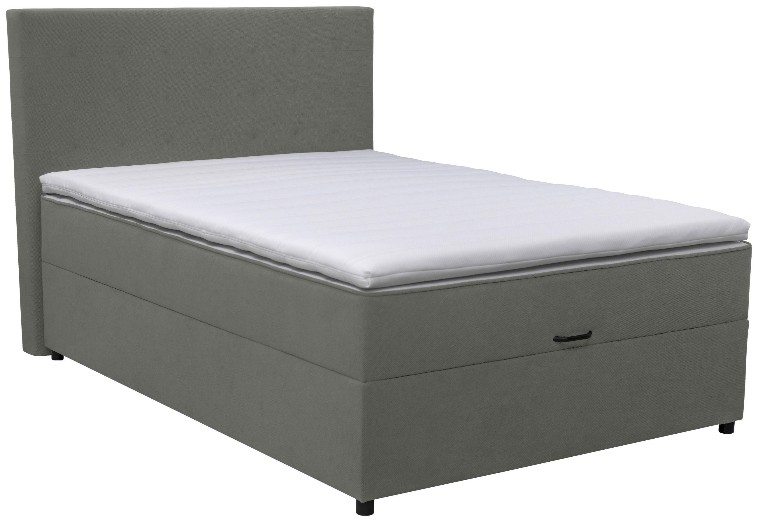 BOXBETT 100/200 cm  Anthrazit  - Anthrazit/Schwarz, Konventionell, Kunststoff/Textil (100/200cm) - Moderano