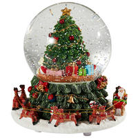 SPIELUHR SCHNEEKUGEL  - Rot/Grün, Trend, Glas/Kunststoff (16/18cm) - X-Mas