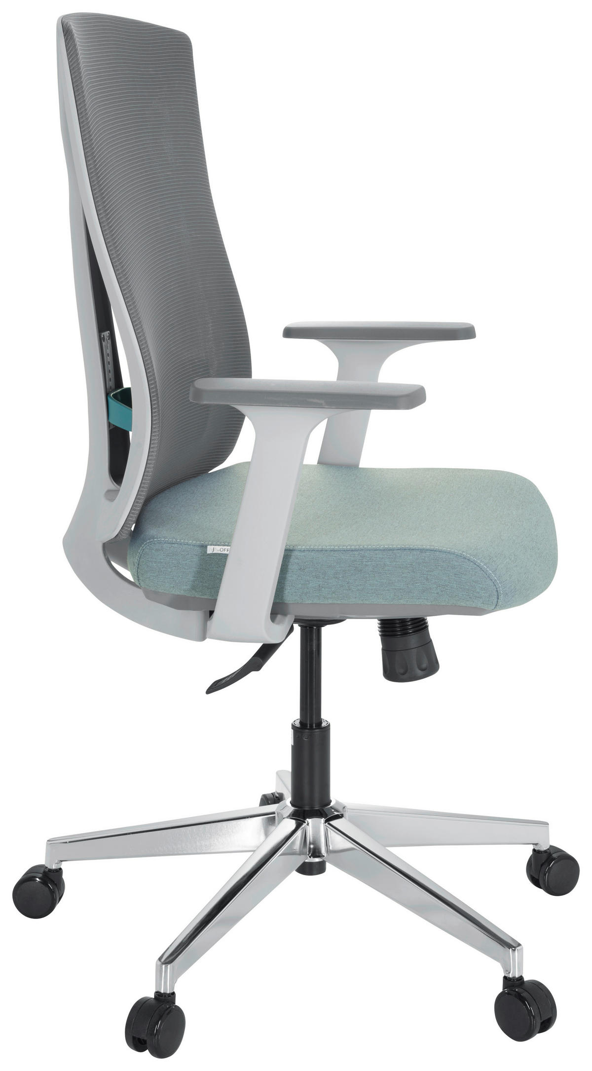OTOČNÁ ŽIDLE, síťovina, plochá tkanina, šedá, bílá, mátově zelená - šedá/bílá, Moderní, kov/textil (63/116/66cm) - MID.YOU