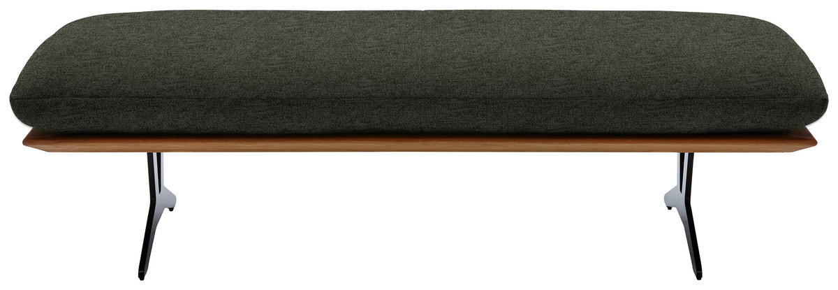 HOCKERBANK in Holz, Textil Graubraun  - Graubraun/Schwarz, Design, Holz/Textil (150/43/60cm) - Dieter Knoll