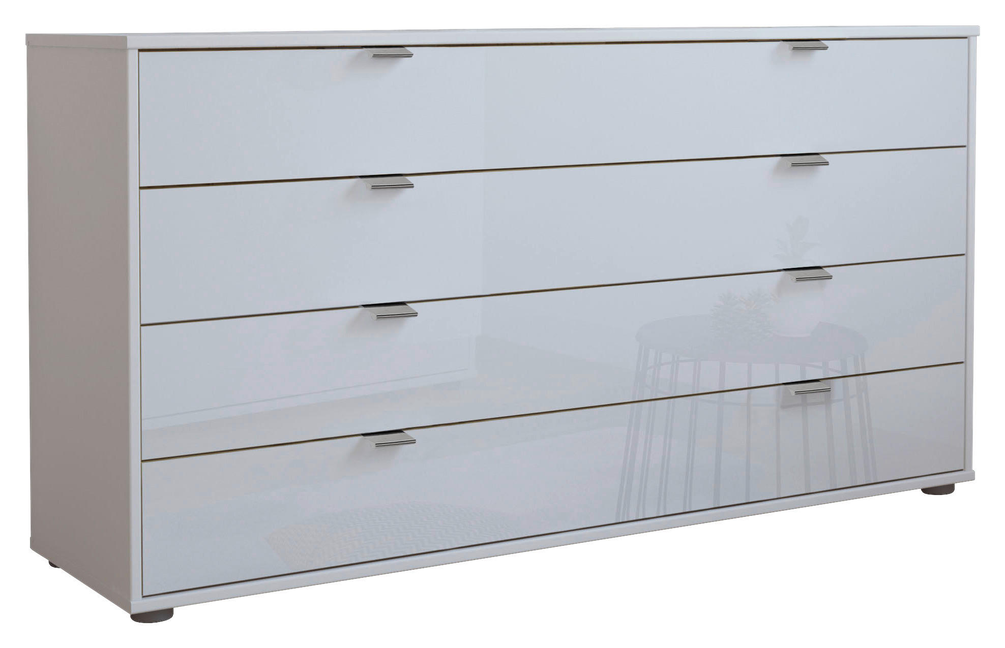 SIDEBOARD  141/70/43 cm 4 Schublade(n)  - Chromfarben/Schwarz, KONVENTIONELL, Glas/Holzwerkstoff (141/70/43cm) - Dieter Knoll
