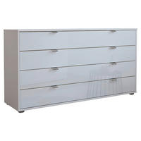 SIDEBOARD  141/70/43 cm 4 Schublade(n)  - Chromfarben/Schwarz, KONVENTIONELL, Glas/Holzwerkstoff (141/70/43cm) - Dieter Knoll