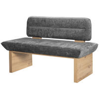 SITZBANK 120/87/67 cm Webstoff Hellgrau  - Eichefarben/Hellgrau, KONVENTIONELL, Textil (120/87/67cm) - James Wood