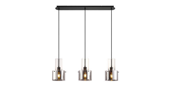 HÄNGELEUCHTE 97/18/150 cm  - Dunkelgrau, Design, Glas/Metall (97/18/150cm) - Dieter Knoll