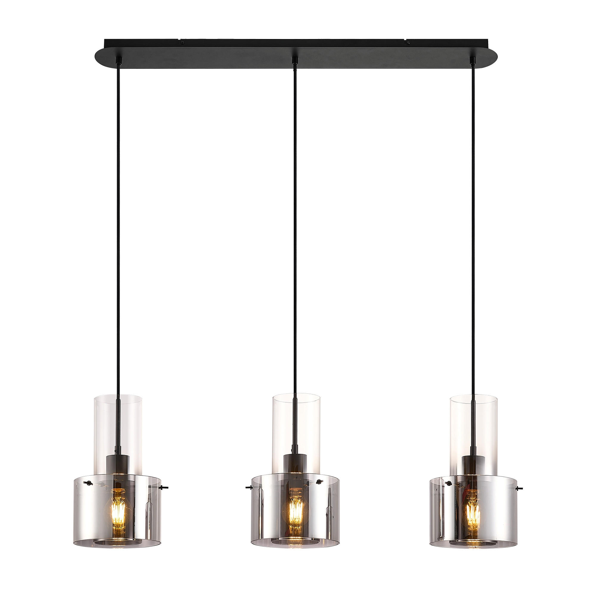 HÄNGLAMPA Eos 97/18/150 cm  - mörkgrå, Design, metall/glas (97/18/150cm) - Dieter Knoll