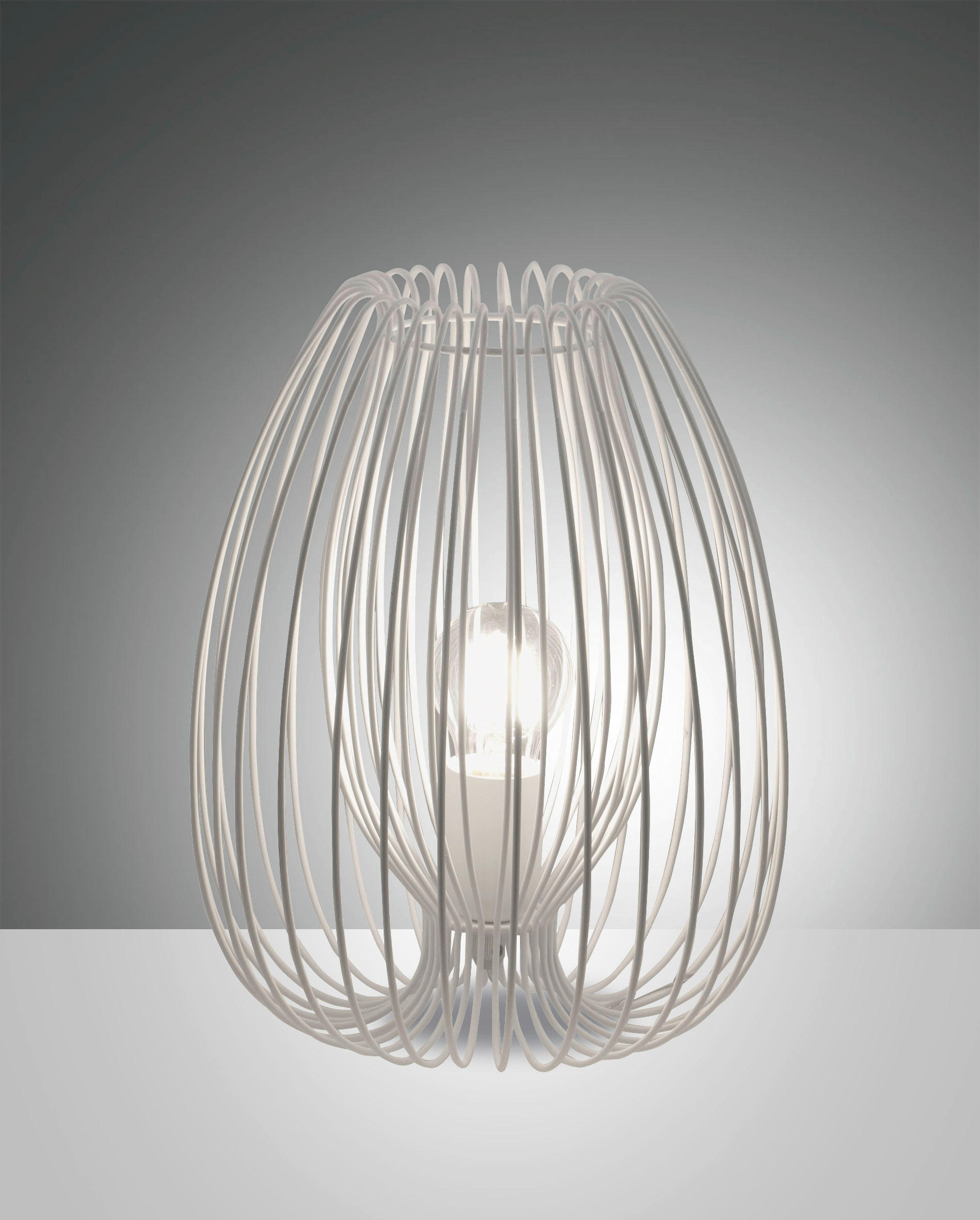 TISCHLEUCHTE 25/31 cm   - Weiß, Design, Metall (25/31cm) - Fabas Luce