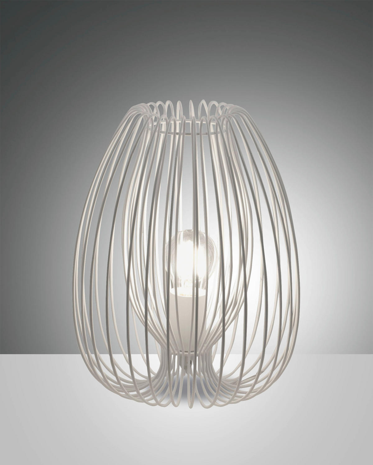 TISCHLEUCHTE 25/31 cm   - Weiß, Design, Metall (25/31cm) - Fabas Luce
