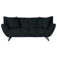 3-SITZER-SOFA in Samt Anthrazit  - Anthrazit/Schwarz, Design, Textil/Metall (203/90/95cm) - Carryhome