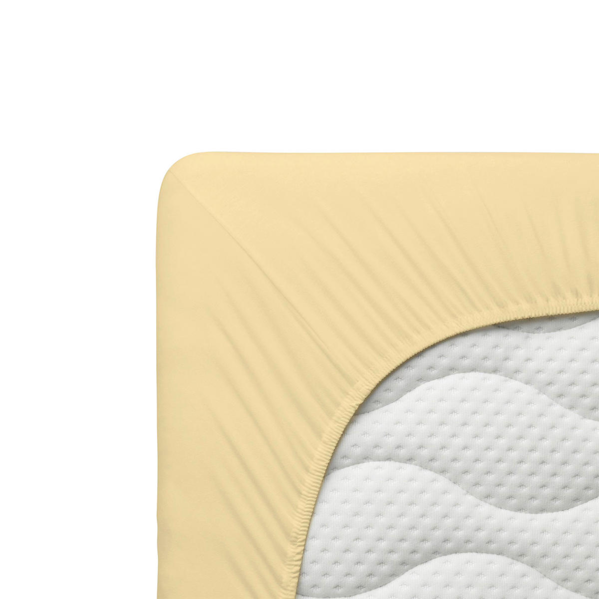 SPANNLEINTUCH 90-100/190-220 cm Jersey  - Gelb, Basics, Textil (90-100/190-220cm) - Schlafgut