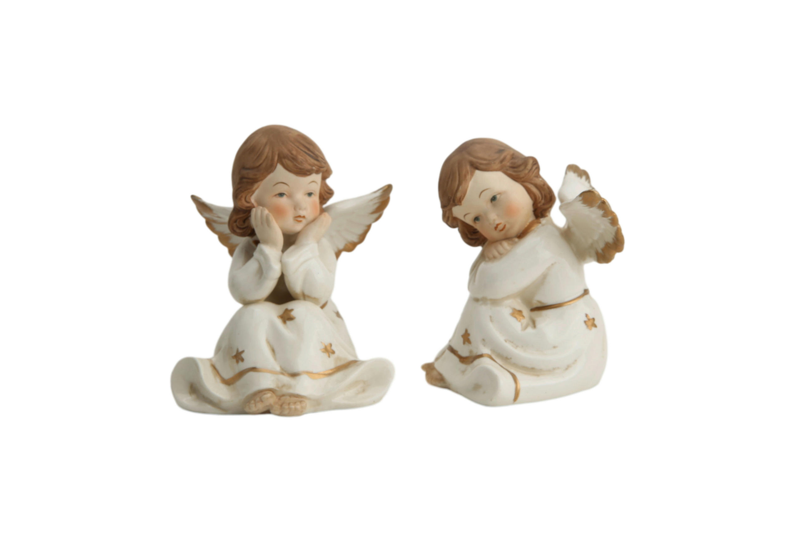 ÎNGER DECORATIV - alb/auriu, Lifestyle, ceramică (10,3/12/10,1cm) - X-Mas