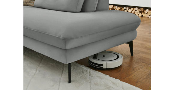 WOHNLANDSCHAFT  in Chenille, Flachgewebe Grau  - Schwarz/Grau, Design, Textil/Metall (180/344/208cm) - Dieter Knoll