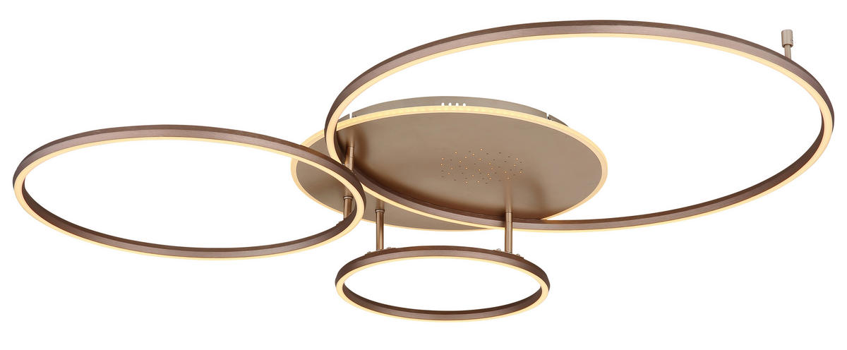 LED-DECKENLEUCHTE Glintia 116,6/86,4/13 cm  - Champagner/Opal, Design, Kunststoff/Metall (116,6/86,4/13cm) - Globo