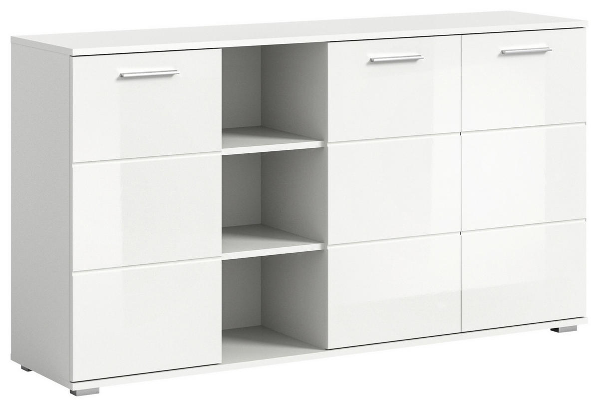 KOMMODE  in 150/83/37 cm  - Weiß Hochglanz, Design, Holzwerkstoff/Kunststoff (150/83/37cm) - Xora