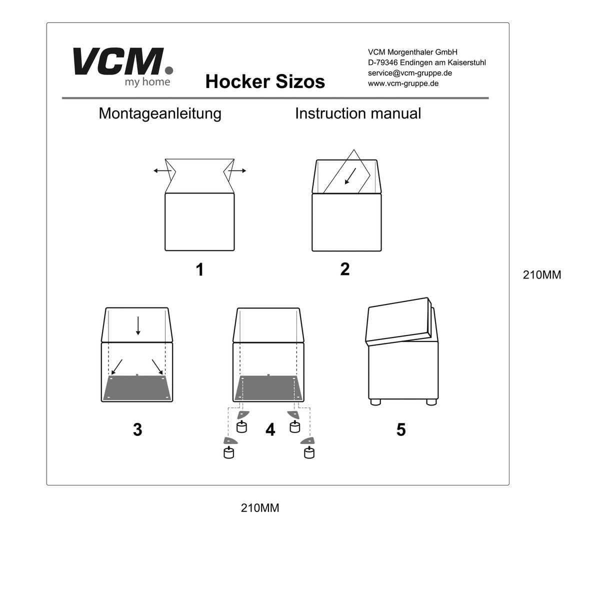 SITZBOX in Textil Hellgrau  - Hellgrau/Braun, Modern, Holzwerkstoff/Textil (38/40/38cm) - MID.YOU