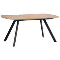 ESSTISCH in Metall, Holzwerkstoff  - Schwarz/Eiche Artisan, KONVENTIONELL, Holzwerkstoff/Metall (160-200/75/90cm) - MID.YOU