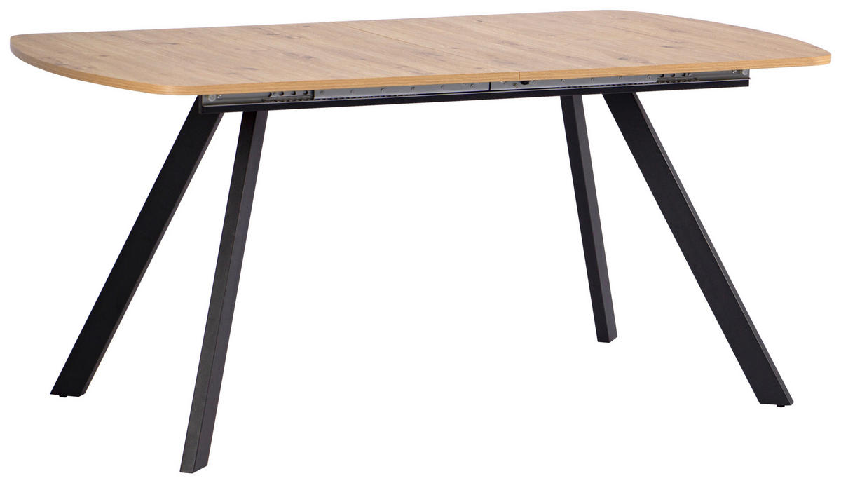 ESSTISCH in Metall, Holzwerkstoff  - Schwarz/Eiche Artisan, KONVENTIONELL, Holzwerkstoff/Metall (160-200/75/90cm) - MID.YOU