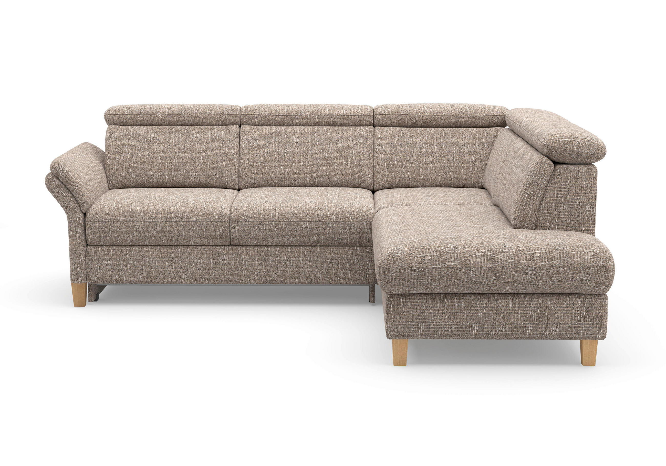 ECKSOFA Chenille Cappuccino  - Eichefarben/Cappuccino, Konventionell, Holz/Textil (247/193cm) - Sit & More
