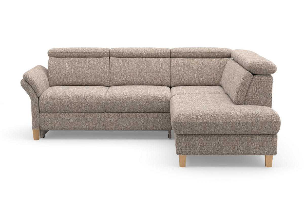 ECKSOFA Chenille Cappuccino  - Eichefarben/Cappuccino, Konventionell, Holz/Textil (247/193cm) - Sit & More