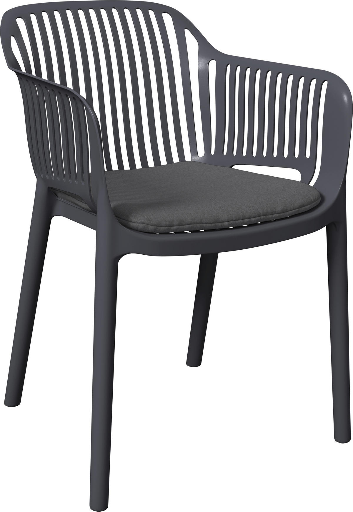 STAPELSESSEL Anthrazit  - Anthrazit, Basics, Kunststoff/Textil (55/80/60cm) - Ambia Garden