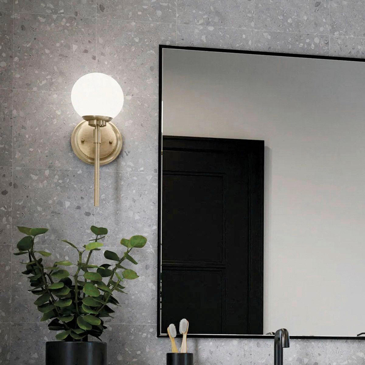 BADEZIMMER-WANDLEUCHTE - Champagner, Konventionell, Glas/Metall (34.8/12.8/16.6cm) - Elstead Lighting
