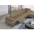 ECKSOFA in Echtleder Hellbraun  - Hellbraun/Schwarz, Design, Leder/Metall (325/157cm) - Dieter Knoll