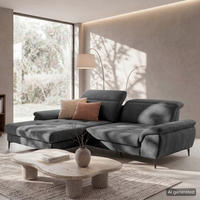 ECKSOFA  Webstoff Schwarz  - Schwarz, Design, Textil/Metall (195/268cm) - Livetastic