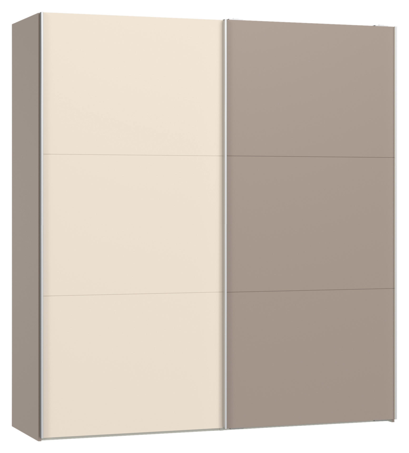 SCHWEBETÜRENSCHRANK 203/220/65 cm 2-türig Hellbraun, Kaschmir  - Hellbraun/Kaschmir, Design, Holzwerkstoff/Metall (203/220/65cm) - Jutzler