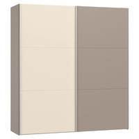SCHWEBETÜRENSCHRANK 203/220/65 cm 2-türig Hellbraun, Kaschmir  - Hellbraun/Kaschmir, Design, Holzwerkstoff/Metall (203/220/65cm) - Jutzler