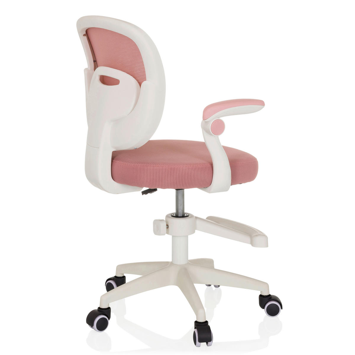 OTOČNÁ ŽIDLE PRO MLÁDEŽ, síťovina, růžová - bílá/růžová, Moderní, textil/plast (61/84-97/55cm) - MID.YOU