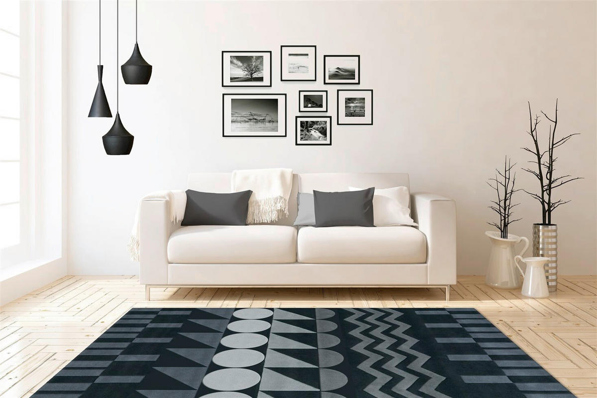 FLACHWEBETEPPICH  Wohnzimmer 170/240 cm Anthrazit rechteckig  - Anthrazit, Basics, Textil (170/240cm) - Kayoom